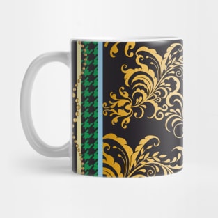 Gold floral pattern, goose foot, beads Mug